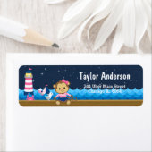 Nautical Girl Monkey Pink und Marine (Insitu)