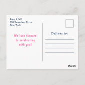 Nautical Girl Monkey Pink und Navy Baby Dusche Postkarte (Rückseite)