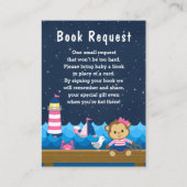 Nautical Girl Monkey Pink und Navy Book Request Begleitkarte (Vorderseite)