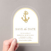 Nautical Gold Anchor Arch Wedding Save the Date Acryleinladungen (Insitu (Handheld))