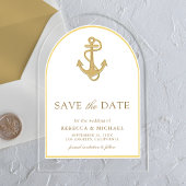 Nautical Gold Anchor Arch Wedding Save the Date Acryleinladungen