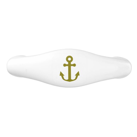 Nautical Gold Anchor Keramik Schubladengriff (Vorderseite)