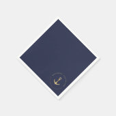 Nautical Gold Anchor Logo Napkins Serviette (Ecke)