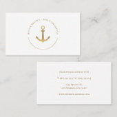 Nautical Gold Anchor Logo Visitenkarte (Vorne/Hinten)