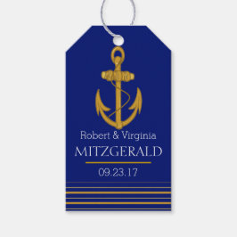 Nautical Gold Anchor Monogram Wedding Guest Bevorz Geschenkanhänger