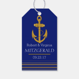 Nautical Gold Anchor Monogram Wedding Guest Bevorz Geschenkanhänger