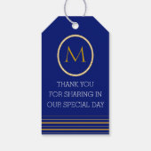 Nautical Gold Anchor Monogram Wedding Guest Bevorz Geschenkanhänger (Rückseite)