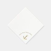Nautical Gold Anchor - Name des Bootes Serviette (Ecke)