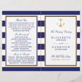 Nautical Gold Anchor, Navy/Gold Wedding Program (Vorderseite)