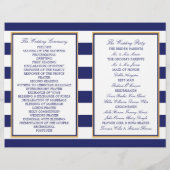 Nautical Gold Anchor, Navy/Gold Wedding Program (Rückseite)