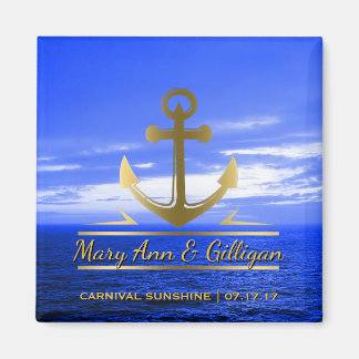 Nautical Gold Anchor Ocean Cruise Gastgeschenk Hoc Magnet