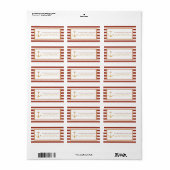 Nautical Gold Anchor, Red Brick & Gold Wedding Adressaufkleber (Vorne)