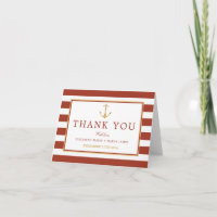 Nautical Gold Anchor, Red Brick & Gold Wedding