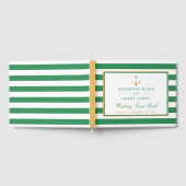 Nautical Gold Anchor, Sea Green & Gold Hochzeit Gästebuch (Voll)