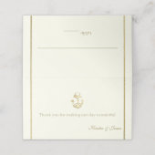 Nautical Gold Anker Elfenbeinsitzer Platzkarte (Außenseite Aufgefaltet)