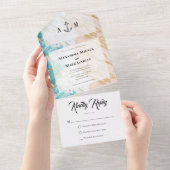 Nautical Gold Beach in einer Einladung (Abreißen)