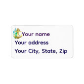 Nautical gold boat/ship anchor/seaweed image adressaufkleber (Vorne)