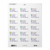 Nautical gold seahorse golden/seaweed image adressaufkleber (Vorne)