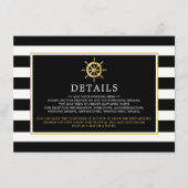 Nautical Gold Wheel, Black & Gold Wedding Detail Begleitkarte (Vorderseite)