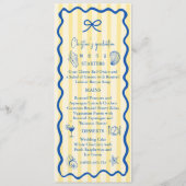 Nautical Graduation Party Menu Card | Blue Coastal Menükarte (Vorderseite)