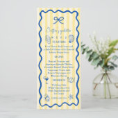 Nautical Graduation Party Menu Card | Blue Coastal Menükarte (Stehend Vorderseite)