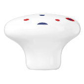 Nautical Gray Watercolor Whale Red Blue Dots Keramikknauf (Seitenansicht)