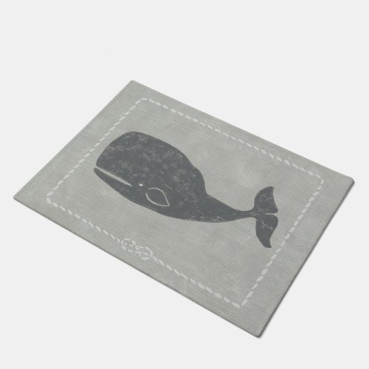 Nautical Gray Whale Fußmatte (Schrägansicht)