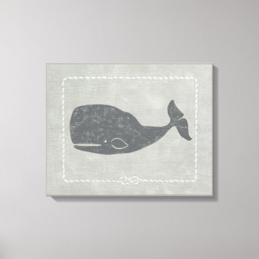 Nautical Gray Whale Leinwanddruck (Vorderseite)