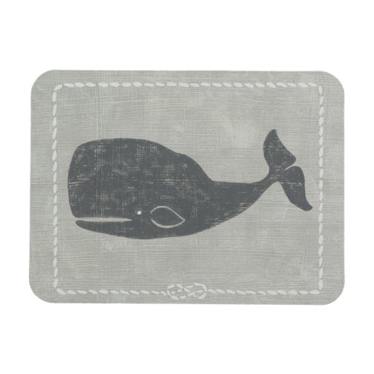 Nautical Gray Whale Magnet (Horizontal)