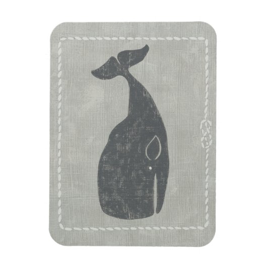 Nautical Gray Whale Magnet (Vertikal)