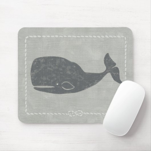 Nautical Gray Whale Mousepad (Mit Mouse)