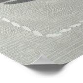 Nautical Gray Whale Poster (Ecke)