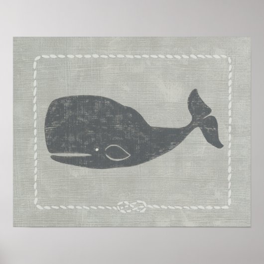 Nautical Gray Whale Poster (Vorne)