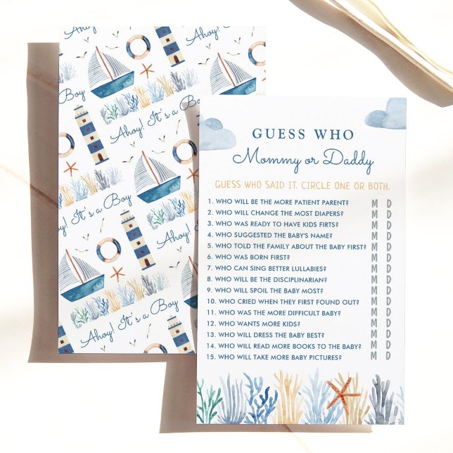 Nautical Guess Who Baby Showspiel (Von Creator hochgeladen)