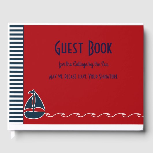 Nautical Guest Book Hütte am Meer Gästebuch (Vorderseite)