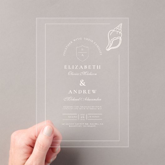 Nautical Hand Drawn Wedding Acryleinladungen (Insitu (Handheld))