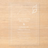 Nautical Hand Drawn Wedding Acryleinladungen (Vorderseite)