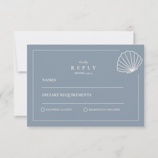 Nautical Hand Drawn Wedding RSVP Karte (Vorderseite)
