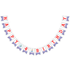 Nautical Happy Birthday Kinder altern bunte Wimpelkette