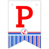 Nautical Happy Birthday Kinder altern bunte Wimpelkette (Dritte Fahne)