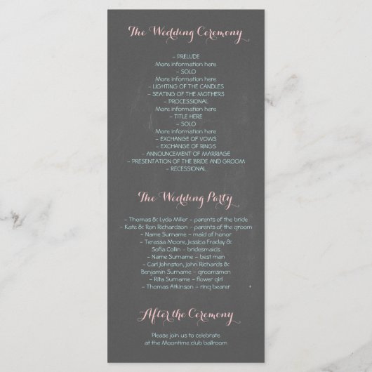 Nautical Heart Beach Hochzeitsprogramme Programm (Rückseite)