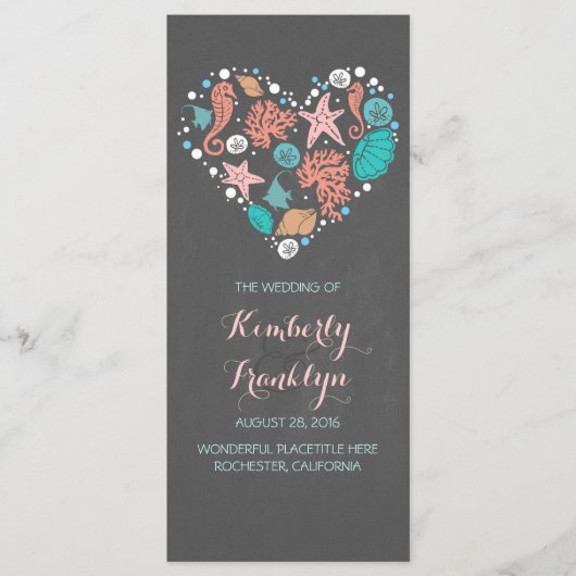 Nautical Heart Beach Hochzeitsprogramme Programm (Vorderseite)