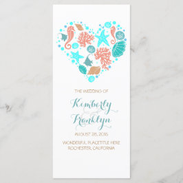 Nautical Heart Beach White Wedings Programme