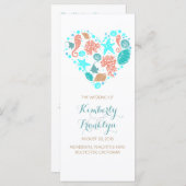 Nautical Heart Beach White Wedings Programme (Vorne/Hinten)