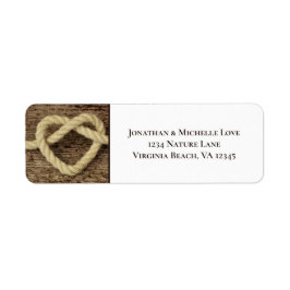 Nautical Heart Rope Knot Wood Hintergrundadresse