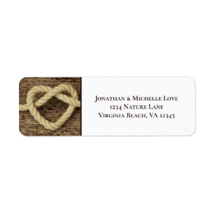 Nautical Heart Rope Knot Wood Hintergrundadresse