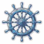 Nautical Helm / Wheel Custom-Cut Vinyl Sticker (Vorderseite)