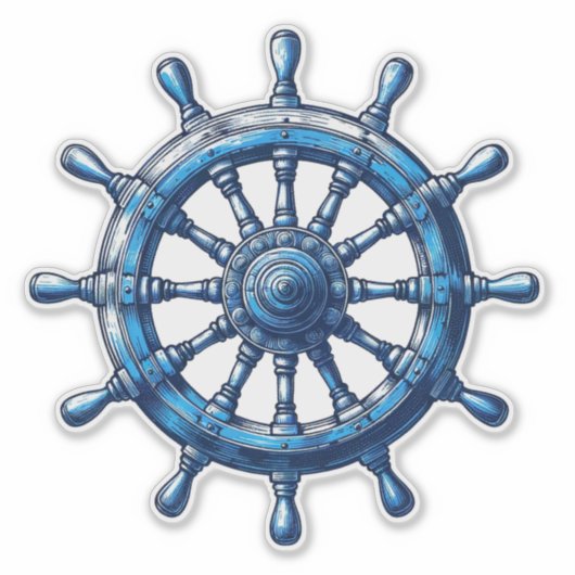 Nautical Helm / Wheel Custom-Cut Vinyl Sticker (Vorderseite)