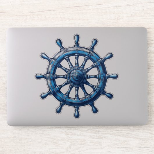 Nautical Helm / Wheel Custom-Cut Vinyl Sticker (Computer)