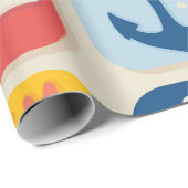 Nautical Icon Grid Pattern Geschenkpapier (Rolleneckpunkt)